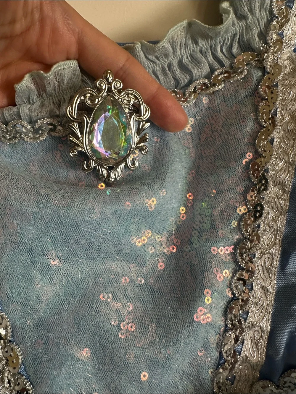 Disney Cinderella Princess Dress Size 4 Blue Sparkle Costume